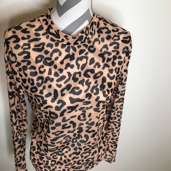SALE 🔥 Leopard Print Sheer Tight Long Sleeve - Picture 5 of 5